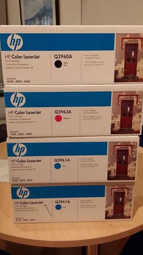 HP Print Cartridges Q3960A Black Q3961A Cyan Q3963A Magenta - NEW SEALED OEM