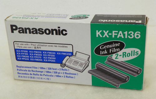 PANASONIC INK FILM KX-FA136 FAX REPLACEMENT CARTRIDGES-2 ROLLS * NEW GENUINE*