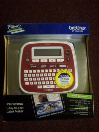 NEW, SEALED Brother P-Touch PT-D200SA Ltd Bonus Edition Label Maker ,bonus tape