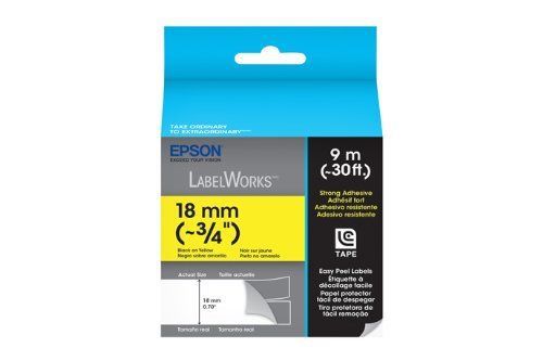 NEW Epson LabelWorks Adhesive Tape Cartridge 3/4&#034; - 30ft. - Black on Yellow