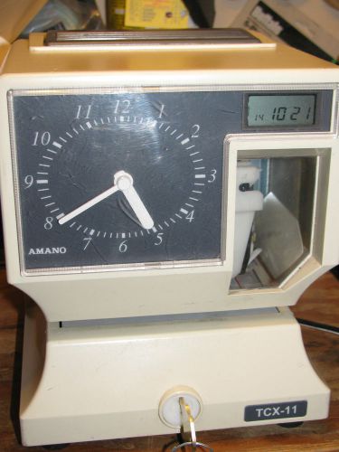AMANO TCX-11 TIME CLOCK...WITH KEY...GREAT SHAPE-WORKS EXCELLENT!!!