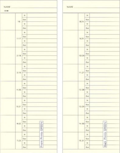 Time Card Acroprint 125 Semi-Monthly Double Sided Timecard C-2538 Box of 1000