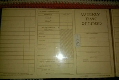 500 NEBS Business  Weekly Time Cards, Double Sided Employee Schedule