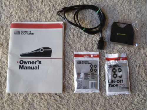 Smith Corona SD265 Electric Typewriter Manual, Power Cord, and Ribbons