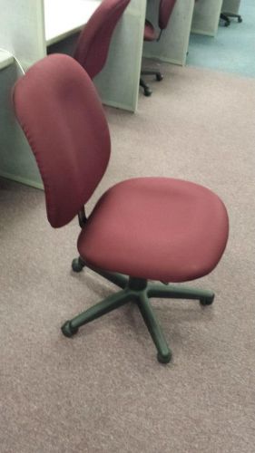 Maroon Fabric Office Chairs with Caster Wheels   Fully Assembled