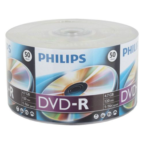 200 philips branded 16x dvd-r blank recordable dvd dvdr media disk free ship for sale