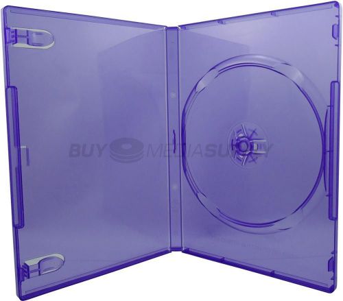 14mm standard clear purple 1 disc dvd case - 200 pack for sale