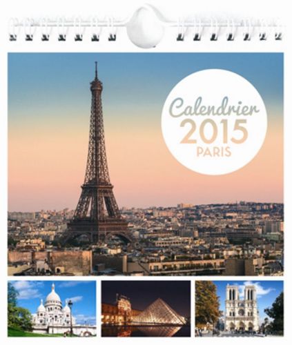 Calendar - 2015 Desk Calendar -&#034;Paris&#034; - European Format - French,  &amp; Functional