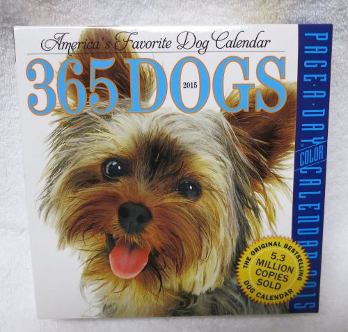 365 Dogs Page-A-Day 2015 Desk Calendar FAVORITE puppy 313 color pics Hangs daily