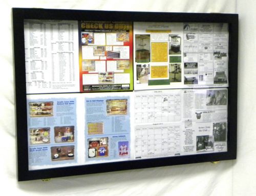 Bulletin board with an acrylic hinged door for sale