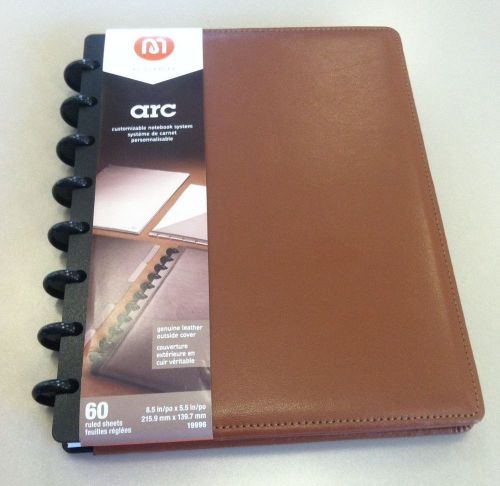 New ARC Customizable Notebook System Brown Leather by Staples 8.5 x 5.5 NEW
