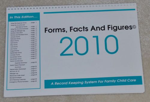 Record Keeping System for Family Child Care, Daycare Planning Calendar for 2010