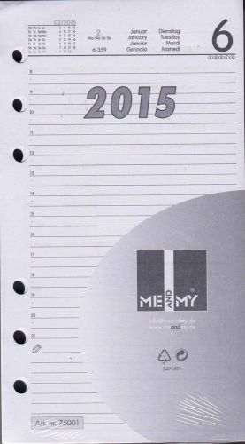 meandmy A6 1Tag/1Seite 2015 Tagesplan Kalender Einlage mit Jahresplaner 8-21 Uhr
