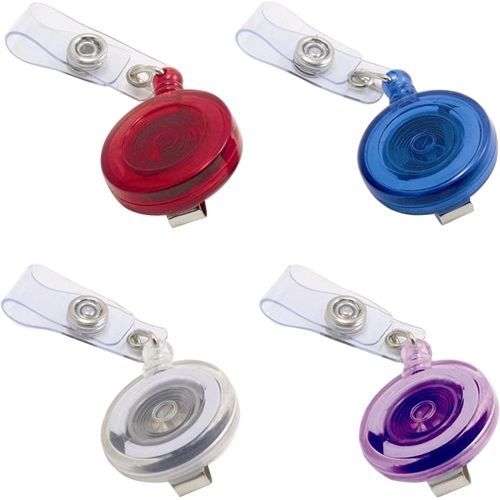Advantus retracting id card reel with belt clip - 4/pk - translucent for sale