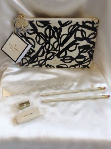 NEW KATE SPADE SPECTACLES PENCIL POUCH SET FOR SCHOOL BUSINESS HOME OFFICE