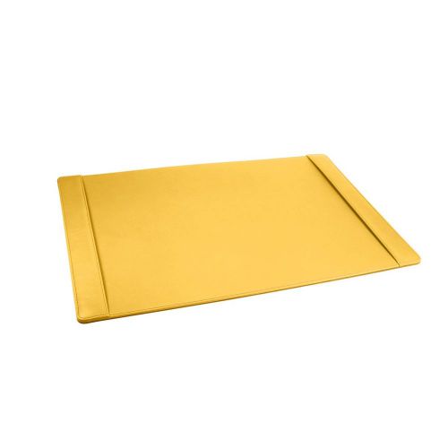 LUCRIN - Leather Desk Pad 2 sections - Smooth Cow Leather - Yellow