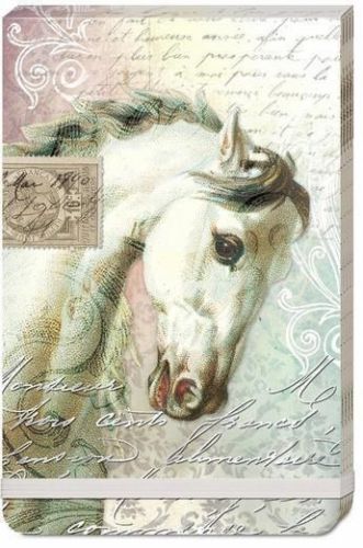 Punch studio: large ~white horse~ script flip pad  (free usa shipping) for sale