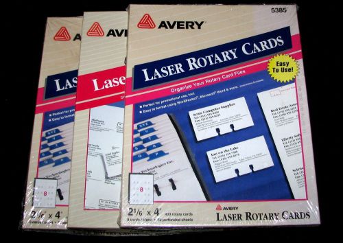 New Avery 5385 Laser Printer Rotary / Rolodex Cards 2.5 Boxes (1,200 cards)