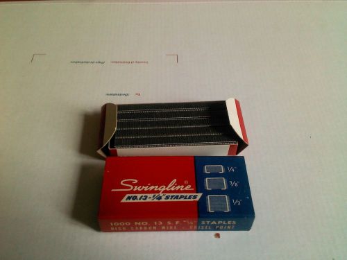 Vintage Swingline 1000 NO. 13 S.F. 1/4&#034; Staples- Full Box 1000 Staples