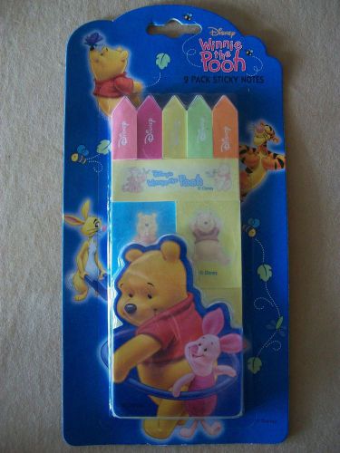 Disney &#034;Winnie The Pooh&#034; 9 Pack Assorted Sticky Note Pad Set, NEW IN PACKAGE!!!