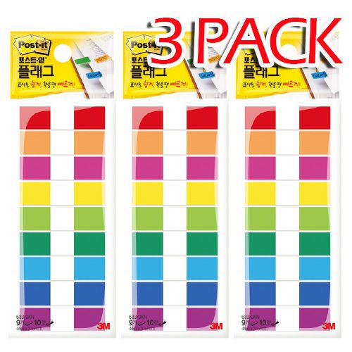 3qty x 3M Post-it Flag 683-9KN Bookmark Point Sticky Note Index Tabs Post It