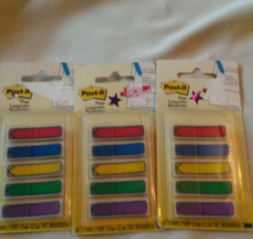 NEW 3M POST-IT FLAGS STICKY NOTES ASSORTED COLORS 300 FLAGS FREE SHIPPING