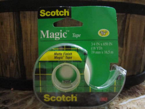 3M Scotch Magic Tape 3/4&#034; Matte Finish Invisible 650&#034; (18 yards) Refillable