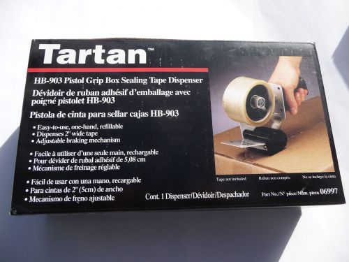 Tartan  Pistol Grip Box Sealing Tape Dispenser by 3M, 3&#034; core, Black