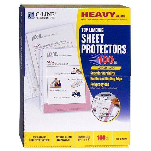 C-line heavyweight polypropylene sheet protector, clear, 11 x 8 1/2, (62023) for sale