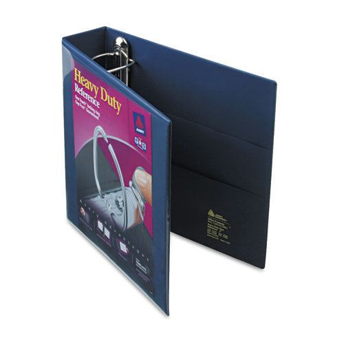 Heavy-duty view binder with one touch ezd rings, 2&#034; capacity, navy blue for sale
