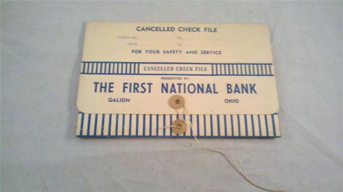 Galion, Ohio First National Bank Cancelled Check File Galion, OH collectible
