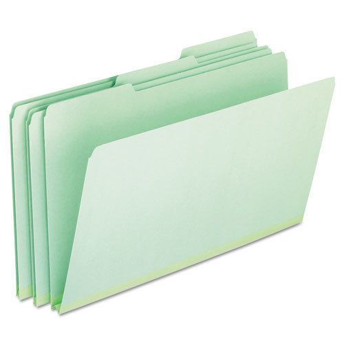 Pressboard Expanding File Folders, 1/3 Cut Top Tab, Legal, Green, 25/Box