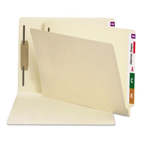 Heavyweight folders, one fastener, end tab, letter, 14 point manila, 50/box for sale