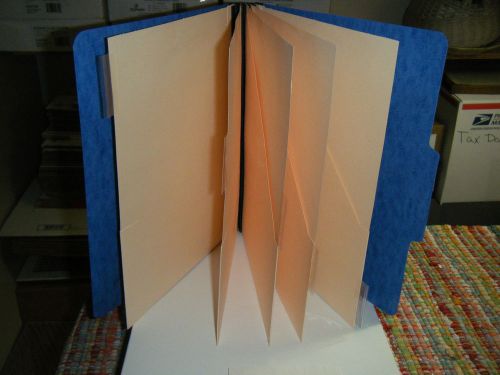 Pocket Classification Foldes: 5 Pocket, Letter, Box of 5, Blue, Pressboard