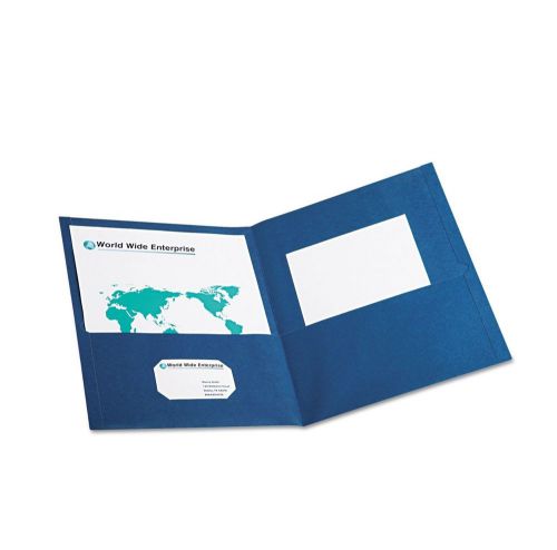 Twin Pocket Folders Letter Size Blue 25 Ct. Home Office School Portfolios Oxford