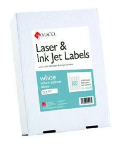 Maco Laser/Ink Jet White All-Purpose/Address Labels 0.5 x 1.75 20000 Count