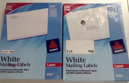 NEW Avery Mailing Labels Laser 5163 &amp; 5167
