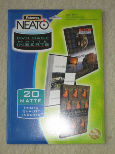 Fellowes Neato 20 White Matte Photo Quality DVD Case Inserts NEW