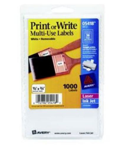Labels print or write white removable rectangular 1/2&#039;&#039; x 3/4&#039;&#039; 1000 count s812 for sale