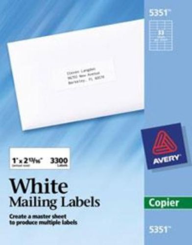 Avery Label White 1&#039;&#039; x 2-3/4&#039;&#039; 100 Sheets