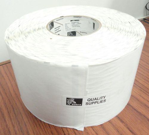 Zebra 800999-026 thermal barcode label printer paper w/ adhesive back 4&#034;x5&#034; roll for sale