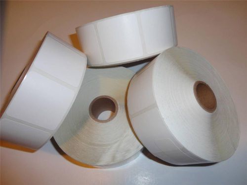 NEW Lot of (4) ROLLS of 1.5&#034; x 1.5&#034; Direct WHITE Thermal 6000 LABELS 1&#034; CORE