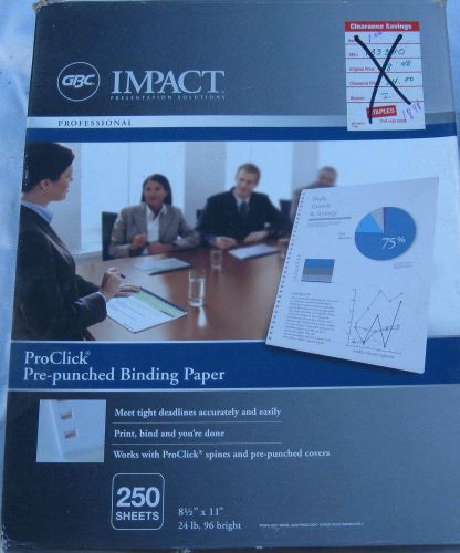 Impact Pre-Punched Binding Paper 8 1/2&#034; x 11&#034;, White, 250 sheets