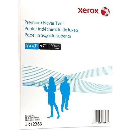 New Xerox 4.7 mil Polyester Paper, 8-1/2&#034; x 11&#034;, White, 100 Sheets ( 2 pack )
