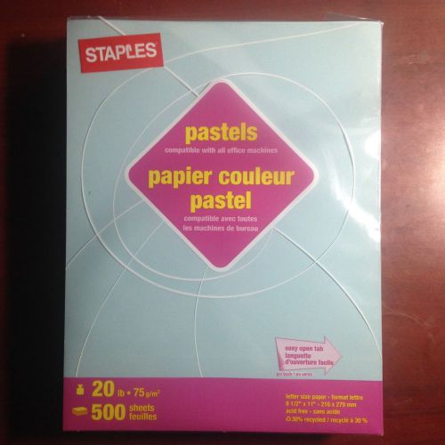 Blue pastel copy paper (letter 8.5&#034;x11&#034;) 20lb, 500 sheets - staples for sale