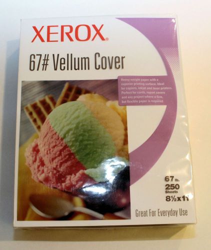 Xerox 67# Vellum Cover, 8.5 X 11, 250 Sheets, Heavy Weight Paper, UNOPENED