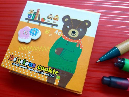 1X Delicious Cookie Mini Memo Note Scratch Doodle Message Writing Pad Paper D-1