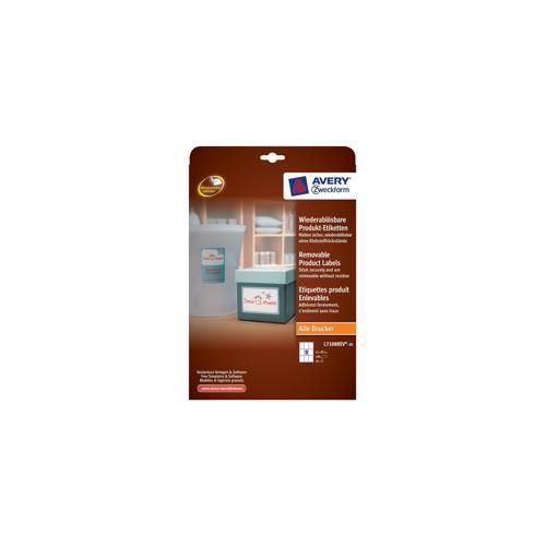 L7108REV-20.UK Avery Product Labels x180 Removable 9/Sheet 62x89mm White