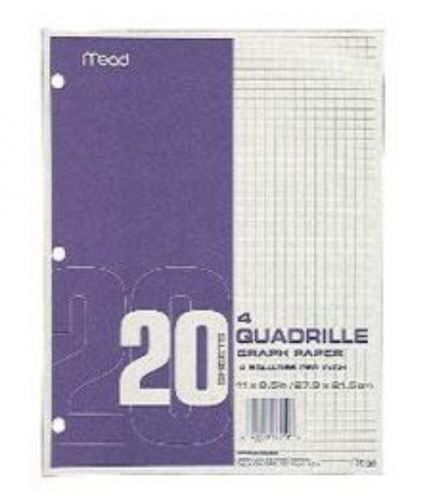 Mead Graph Paper 4 Sq 8-1/2&#039;&#039; x 11&#039;&#039; 20 Count Quad