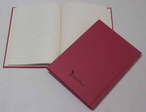 10 A5 Feint Ruled NoteBooks. Carbon Nuetral in a Raspberry Vintage Cover.